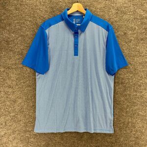 New Cbuk Polo Shirt Men L Large Blue Collared 1/2 Button Short Sleeve